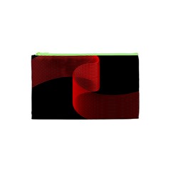 Tape Strip Red Black Amoled Wave Waves Chevron Cosmetic Bag (xs) by Mariart