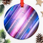 Widescreen Polka Star Space Polkadot Line Light Chevron Waves Circle Ornament (Round) Front