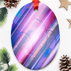 Widescreen Polka Star Space Polkadot Line Light Chevron Waves Circle Ornament (oval) by Mariart