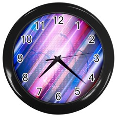 Widescreen Polka Star Space Polkadot Line Light Chevron Waves Circle Wall Clocks (black) by Mariart