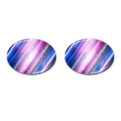 Widescreen Polka Star Space Polkadot Line Light Chevron Waves Circle Cufflinks (Oval)