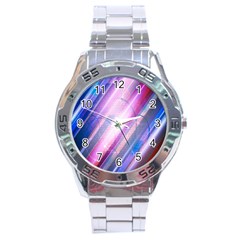 Widescreen Polka Star Space Polkadot Line Light Chevron Waves Circle Stainless Steel Analogue Watch by Mariart