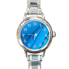 Technical Line Blue Black Round Italian Charm Watch by Mariart