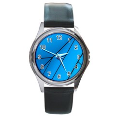 Technical Line Blue Black Round Metal Watch