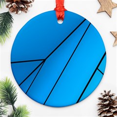 Technical Line Blue Black Ornament (round)