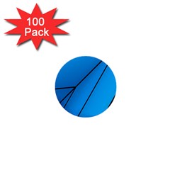 Technical Line Blue Black 1  Mini Buttons (100 Pack) 