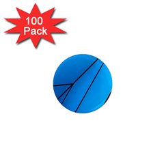 Technical Line Blue Black 1  Mini Magnets (100 Pack) 