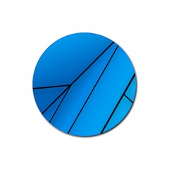 Technical Line Blue Black Rubber Coaster (round) 