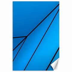 Technical Line Blue Black Canvas 24  X 36  by Mariart