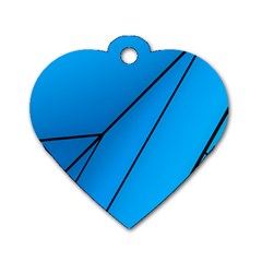 Technical Line Blue Black Dog Tag Heart (two Sides)