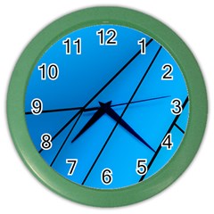 Technical Line Blue Black Color Wall Clocks by Mariart