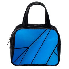 Technical Line Blue Black Classic Handbags (one Side) by Mariart