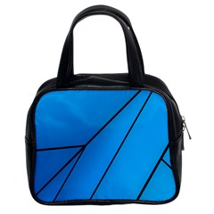 Technical Line Blue Black Classic Handbags (2 Sides) by Mariart