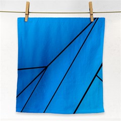 Technical Line Blue Black Face Towel