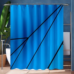 Technical Line Blue Black Shower Curtain 60  X 72  (medium) 