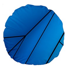 Technical Line Blue Black Large 18  Premium Round Cushions by Mariart