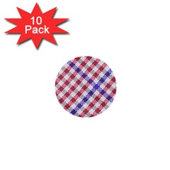 Webbing Wicker Art Red Bluw White 1  Mini Buttons (10 Pack) 