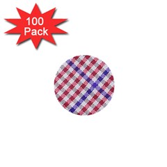 Webbing Wicker Art Red Bluw White 1  Mini Buttons (100 Pack)  by Mariart