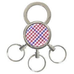 Webbing Wicker Art Red Bluw White 3-ring Key Chains by Mariart