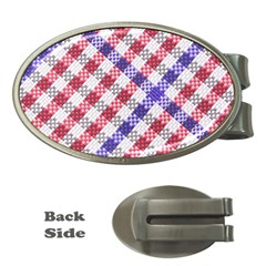 Webbing Wicker Art Red Bluw White Money Clips (oval) 