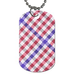 Webbing Wicker Art Red Bluw White Dog Tag (two Sides)