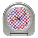 Webbing Wicker Art Red Bluw White Travel Alarm Clocks Front