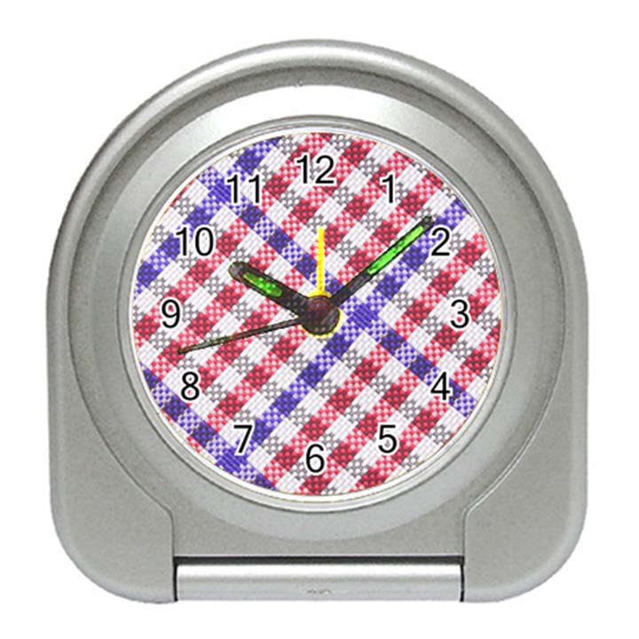 Webbing Wicker Art Red Bluw White Travel Alarm Clocks