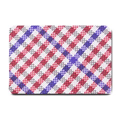 Webbing Wicker Art Red Bluw White Small Doormat  by Mariart