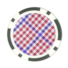 Webbing Wicker Art Red Bluw White Poker Chip Card Guard by Mariart