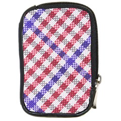 Webbing Wicker Art Red Bluw White Compact Camera Cases by Mariart