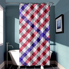 Webbing Wicker Art Red Bluw White Shower Curtain 36  X 72  (stall)  by Mariart