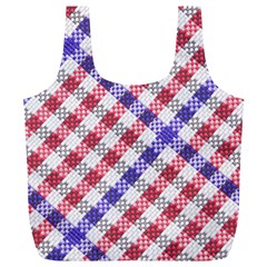 Webbing Wicker Art Red Bluw White Full Print Recycle Bags (l) 