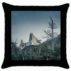 Fitz Roy Mountain, El Chalten Patagonia   Argentina Throw Pillow Case (black) by dflcprints