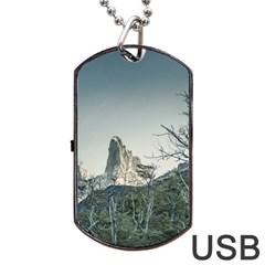 Fitz Roy Mountain, El Chalten Patagonia   Argentina Dog Tag Usb Flash (two Sides) by dflcprints