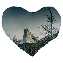 Fitz Roy Mountain, El Chalten Patagonia   Argentina Large 19  Premium Flano Heart Shape Cushions by dflcprints