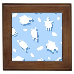 Vector Sheep Clouds Background Framed Tiles by Nexatart