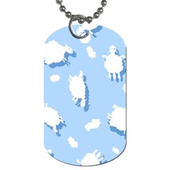 Vector Sheep Clouds Background Dog Tag (two Sides) by Nexatart