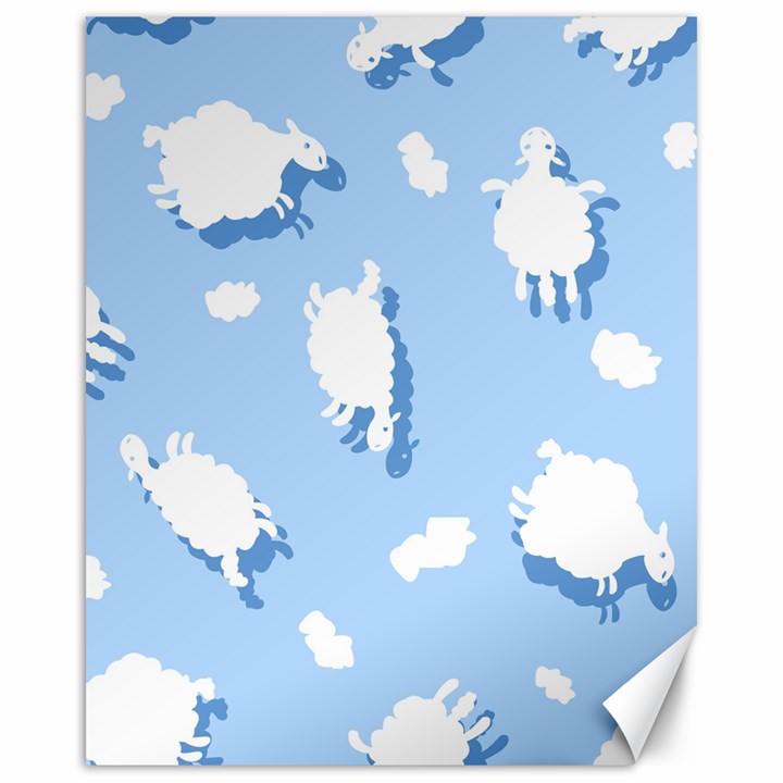 Vector Sheep Clouds Background Canvas 16  x 20  