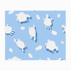 Vector Sheep Clouds Background Small Glasses Cloth (2-side) by Nexatart