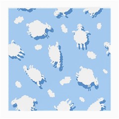 Vector Sheep Clouds Background Medium Glasses Cloth (2-side) by Nexatart