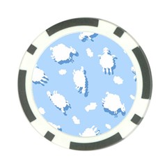 Vector Sheep Clouds Background Poker Chip Card Guard by Nexatart