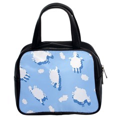 Vector Sheep Clouds Background Classic Handbags (2 Sides) by Nexatart