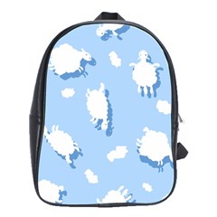 Vector Sheep Clouds Background School Bags(large)  by Nexatart