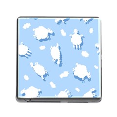 Vector Sheep Clouds Background Memory Card Reader (square) by Nexatart