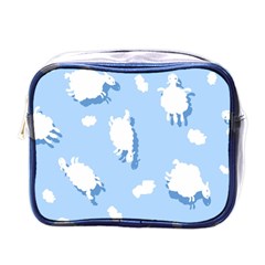 Vector Sheep Clouds Background Mini Toiletries Bags by Nexatart