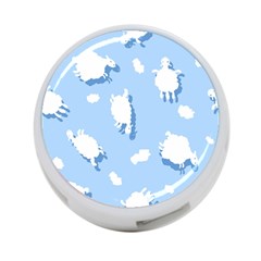 Vector Sheep Clouds Background 4-port Usb Hub (one Side)