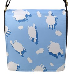 Vector Sheep Clouds Background Flap Messenger Bag (s) by Nexatart