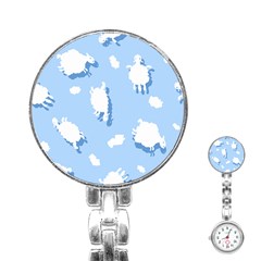 Vector Sheep Clouds Background Stainless Steel Nurses Watch by Nexatart