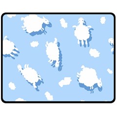 Vector Sheep Clouds Background Double Sided Fleece Blanket (medium)  by Nexatart