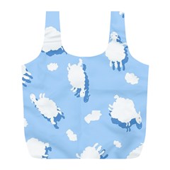 Vector Sheep Clouds Background Full Print Recycle Bags (l)  by Nexatart